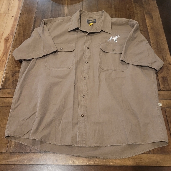 Cabela’s Tan Bird Dog Embroidered Short Sleeve Button Down Shir… - Picture 1 of 5